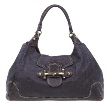 Gucci Brown Leather Guccisima Large New Pelham Hobo