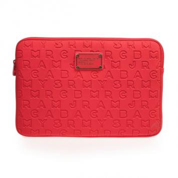 Pre Owned Marc by Marc Jacobs Red Dreamy Logo 11 Laptop Case