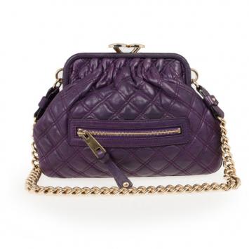 Marc Jacobs Purple Quilted Leather Little Stam Shoulder Bag