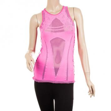 Just Cavalli Pink Perforated Top