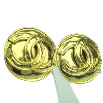 Chanel Gold Tone Clip Earrings