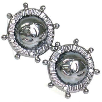 Chanel CC Pearl Clip Earrings 