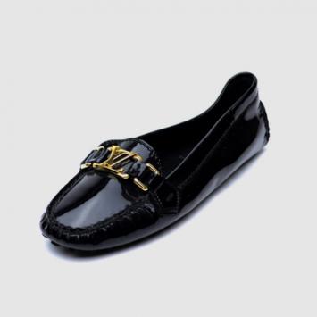 Louis Vuitton Black Patent Leather Oxford Loafers Size 38.5