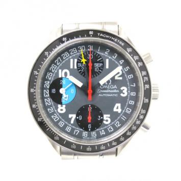 Pre Owned Omega Speedmaster SS Black Mens Wristwatch 