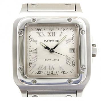 Pre Owned Cartier Santos Galbee SS Silver Mens Wristwatch 