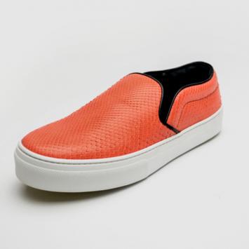 Pre Owned Celine Orange Python Skate Shoes Size 38