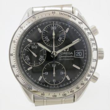 Pre Owned Omega Speedmaster Chronograph SS Black Mens Wristwatch
