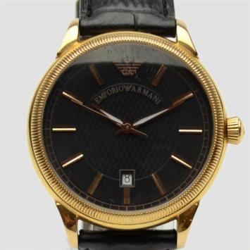 Pre Owned Emporio Armani Rose Gold Plated Pilot Mens Wristwatch 48 MM