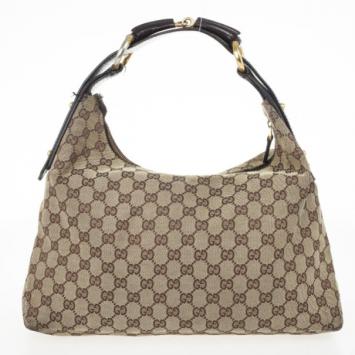Gucci Monogram Horsebit Hobo Bag