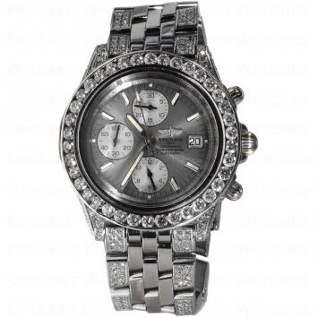 Pre Owned Breitling Diamond Crosswind Mens Watch 44 MM
