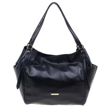 Burberry Black Soft Leather Medium Canterbury Shoulder Bag