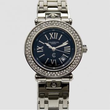 Philippe Charriol Geneve Black Swiss Movement Diamond Ladies Watch 29 MM