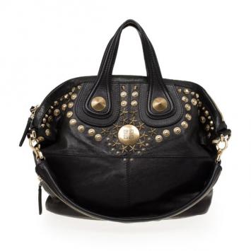 Givenchy Black Leather Medium Studded Nightingale Bag
