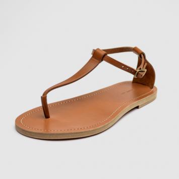 Celine Brown Leather Ankle Strap Flat Sandals Size 38