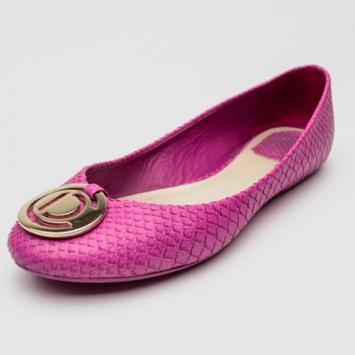 Christian Dior Pink Python Embossed Ballet Flats Size 39