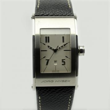 Jorg Hysek White Stainless Steel Leather Ladies Wristwatch 42 MM