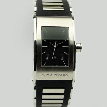 Jorg Hysek Black Stainless Steel Rubber Ladies Wristwatch 42 MM