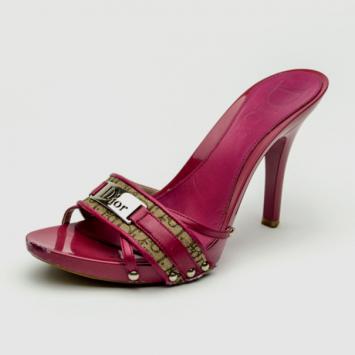 Christian Dior Pink Monogram Slides Size 38