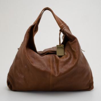 Furla Camel Pebbled Leather Salome Large Hobo