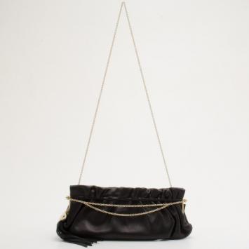 Furla Gathered Satin Chain Shoulder Bag 