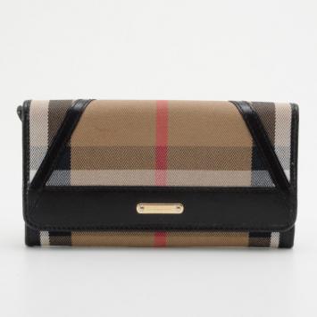 Burberry Black Penrose Mixedmedia Continental Wallet