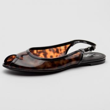 Yves Saint Laurent Tortoise Jelly Peep Toe Slingback Sandals Size 38.5