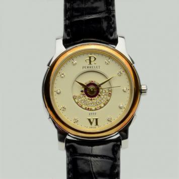 Pre Owned Perrelet 18 K Gold & Stainless Steel No.1 Mens Wristwatch 