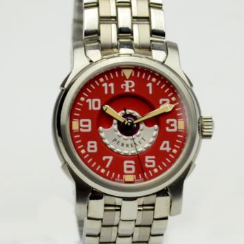 Pre Owned Perrelet Stainless Steel Air Zermatt Red Mens Wristwatch 