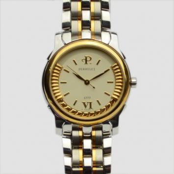 Pre Owned Perrelet 18 K Gold & Stainless Steel 1777 Cream Mens Wristwatch 