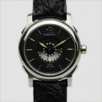 Perrelet Black Leather Double Rotor Ladies Wristwatch 