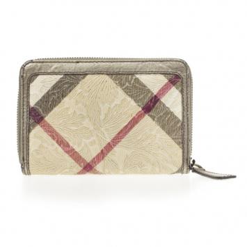 Burberry Floral Embossed Nova Check Wallet 