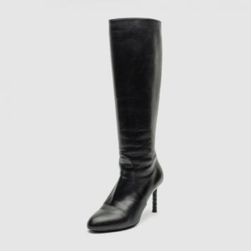 Bottega Veneta Black Leather Knee Length Boots Size 35.5