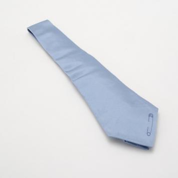 Pre Owned Yves Saint Laurent Blue Silk Tie