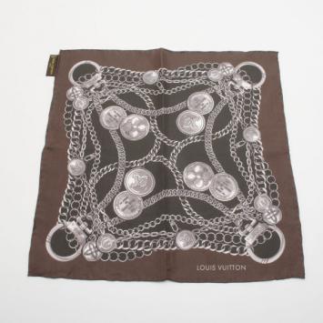 Pre Owned Louis Vuitton Black Silk Handkerchief