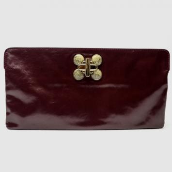 Chloe Leather Burgundy Clutch