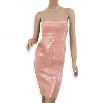 Herve Leger Frances Sequin Detail Dress