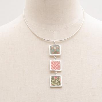 KENZO Silver & Enamel Dangling Necklace 
