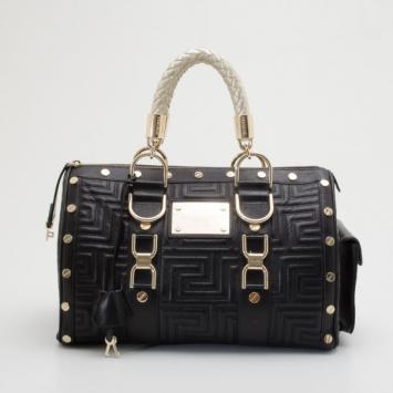 Versace Black Quilted ‘Snap Out Of It’ Satchel