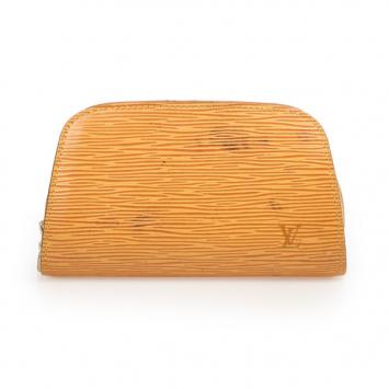Pre Owned Louis Vuitton Dauphine Cosmetic Yellow Epi Leather Case Pouch