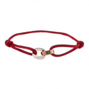 Cartier Love Charity 18K White and Rose Gold Cord Bracelet 22CM