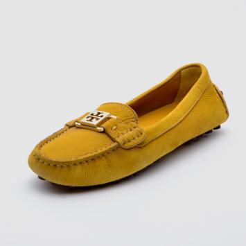 Tory Burch Kendrick Goldenrod Yellow Driving Loafers Size 38.5