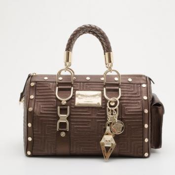 Versace "Couture" 2013 Large Gold Metallic Boston Bag
