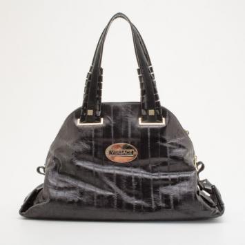 Pre Owned Versace Black Patent Dome Bag