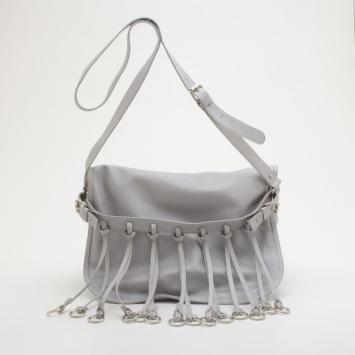Pierre Balmain Silver Original Fringed Leather Bag