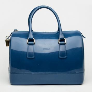 Furla Blue Candy Rubber Satchel
