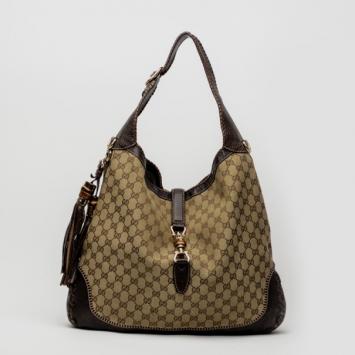 Gucci Monogram Large Jackie Hobo Shoulder Bag 