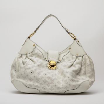 Louis Vuitton White Mahina Leather Solar GM Bag