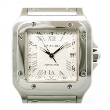 Pre Owned Cartier Santos Galbee LM SS Silver Mens Wristwatch
