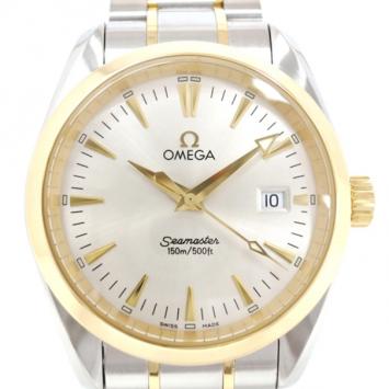 Pre Owned Omega Seamaster Aqua Terra SS Yellow Gold Mens Wristwatch
