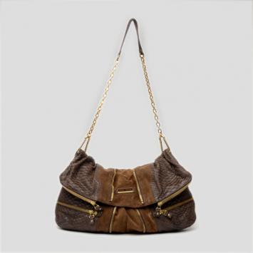 Jimmy Choo Brown Python Shoulder Bag
